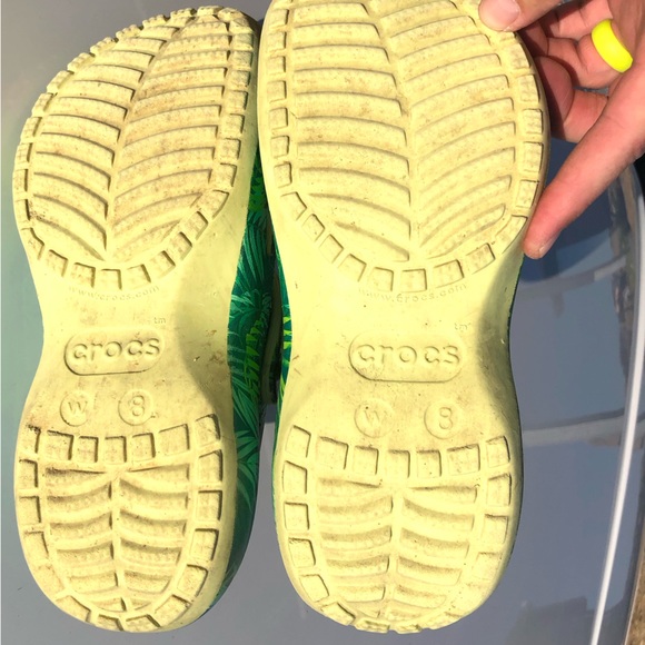 CROCS Jungle Green Lifted Clogs (Used) - Picture 5 of 9